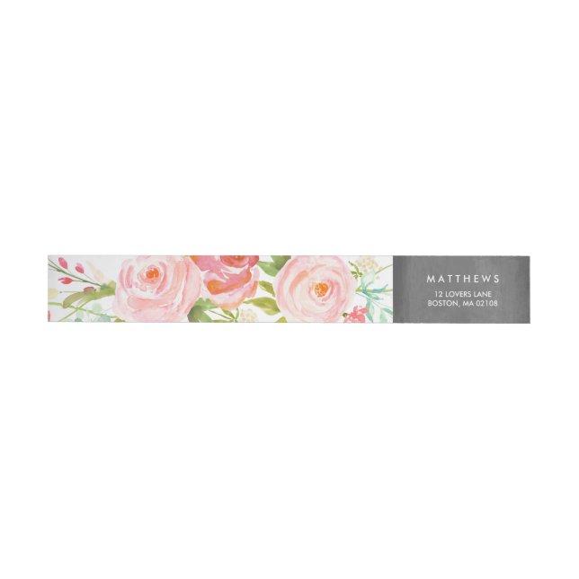 Bande Pour Adresse De Retour Tableau floral de roseraie (Individuel)