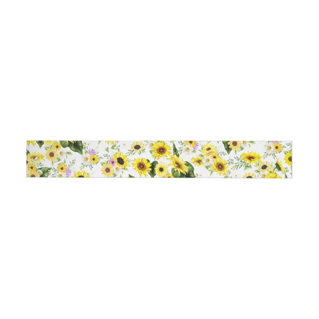 Bande Pour Adresse De Retour Tournesol d'aquarelle 7 (Individuel)