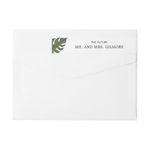Bande Pour Adresse De Retour Tropical Green Palm Leaf Mariage retour