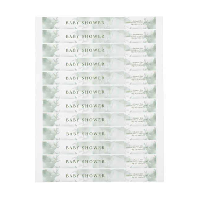 Bande Pour Adresse De Retour Vert Bleu hydrangée C'est un Baby shower garçon (Feuille)