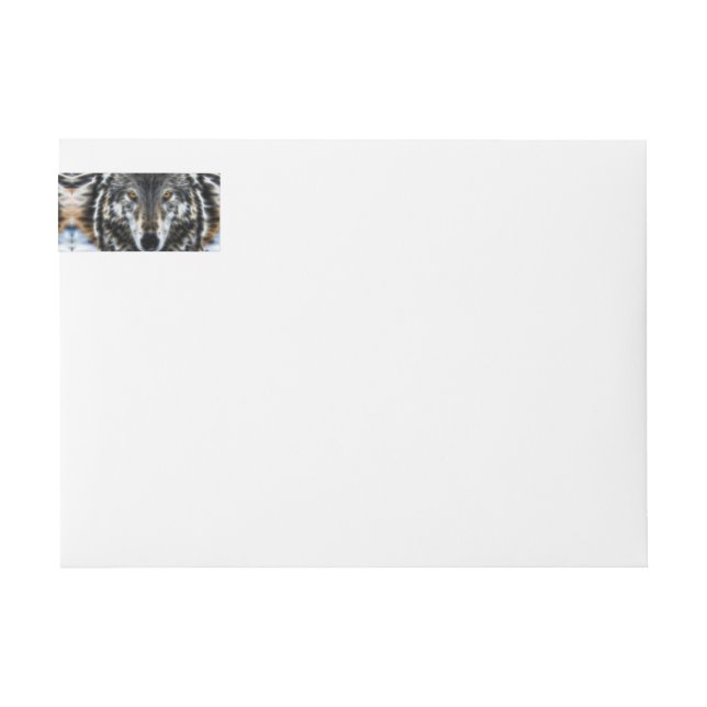 Bande Pour Adresse De Retour Wolf Woodland Portrait inspirant (Devant)