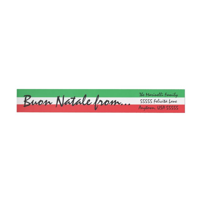 Bande Pour Adresse Drapeau italien Buon Natale Noël Salutation retour (Individual)