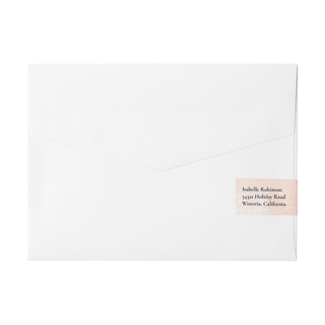 Bande Pour Adresse Elégant Coral Rose Aquarelle Mariage Mailing (Dos)
