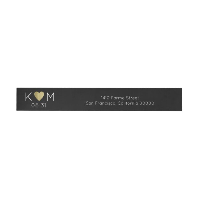 Bande Pour Adresse élégant & moderne mariage noir (Individual)