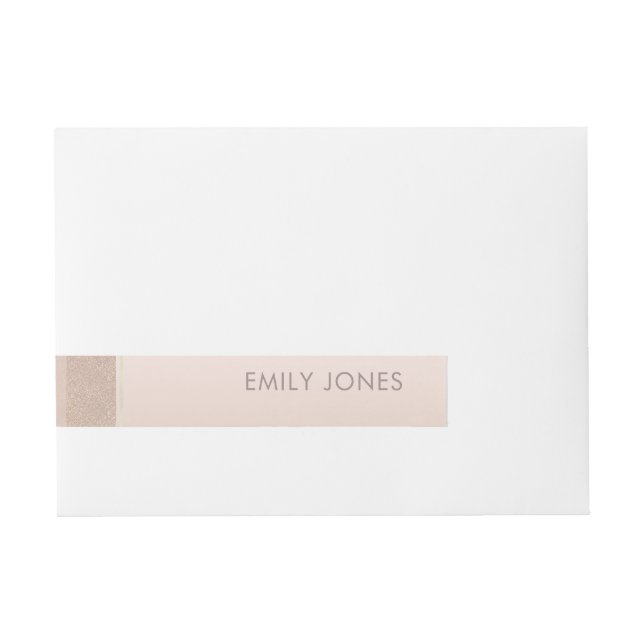 BANDE POUR ADRESSE ÉLÉGANT ROSE MINIMAL GOLD SHIMMER PERSONNALISÉ (Devant)