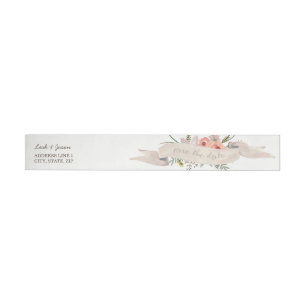 Bande Pour Adresse Enrouler floral de Boho autour de l'étiquette de