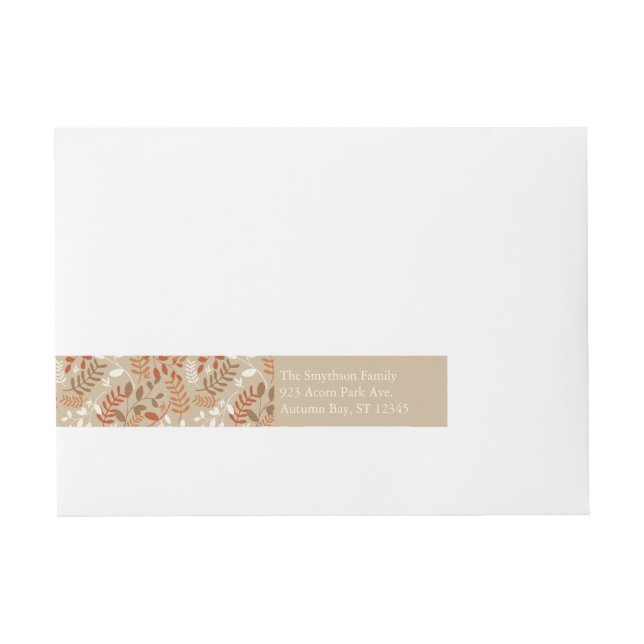 Bande Pour Adresse Feuillage d'automne Moisson d'automne Thanksgiving (Devant)