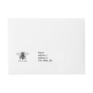 Bande Pour Adresse Illustration d'abeille ouvrière vintage