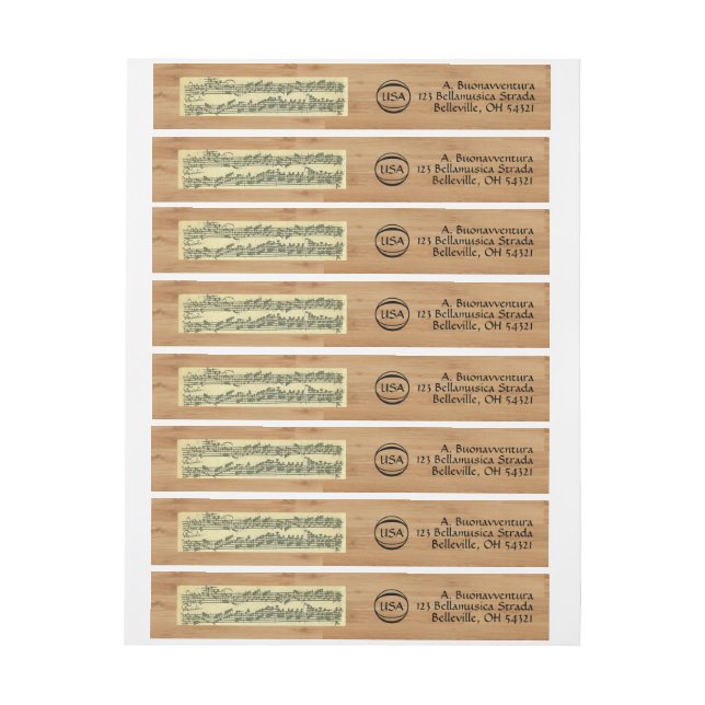 Bande Pour Adresse International en bois de regard de manuscrit de (Feuille)