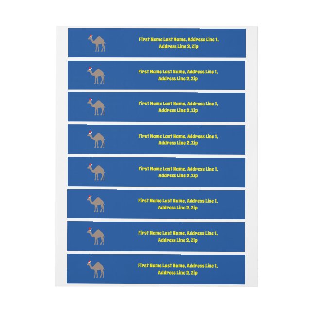 Bande Pour Adresse Joli Camel de Noël personnalisé (Feuille)