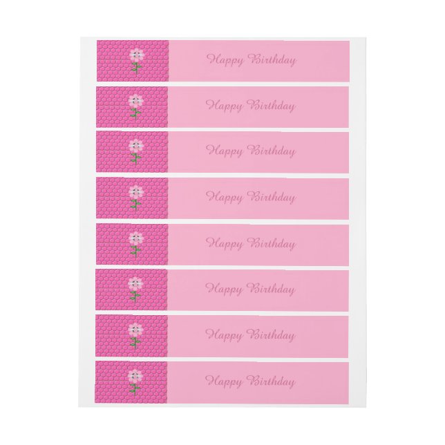 Bande Pour Adresse Joyeuse Bee Day Girl rose Anniversaire Bumblebee C (Feuille)
