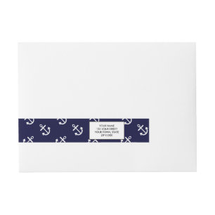 Bande Pour Adresse Le blanc ancre le motif d'arrière - plan de bleu