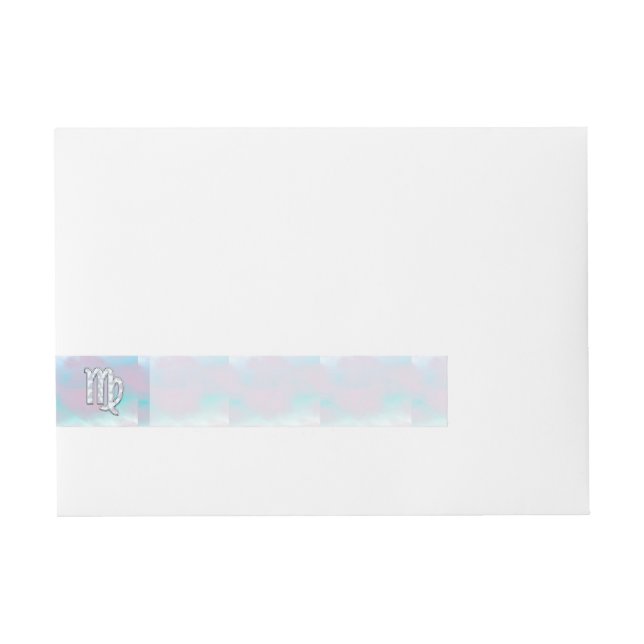 Bande Pour Adresse Panneau Virgo Zodiac sur Pastels Mère de Perle (Devant)
