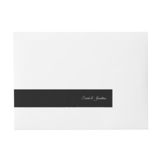 Bande Pour Adresse Papiers à monogramme noir et argent
