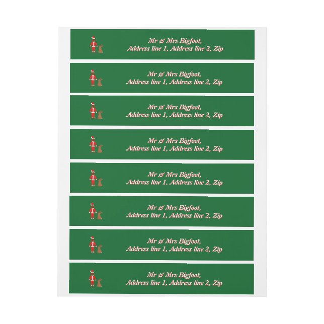 Bande Pour Adresse Père Noël Sasquatch et Jackalope (Feuille)