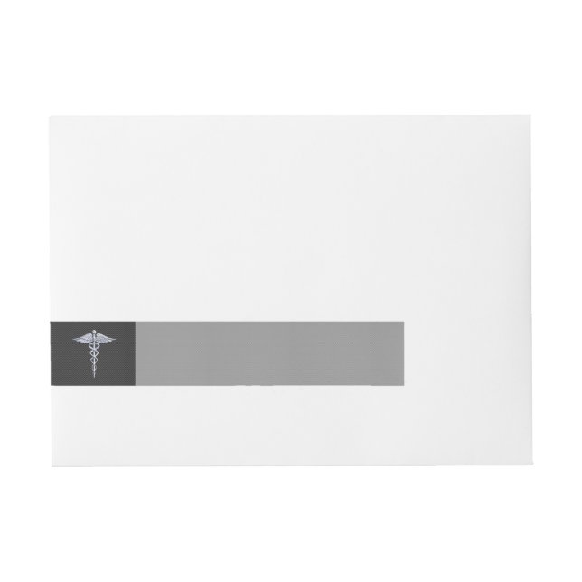 Bande Pour Adresse Symbole Médicale Chrome Caduceus Fibre de carbone  (Devant)