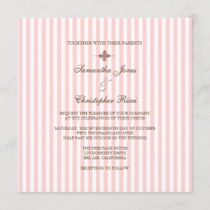 Bande rose pâle Invitations de mariage