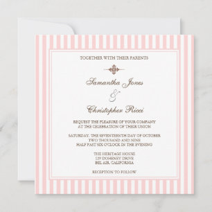 Bande rose pâle Invitations de mariage