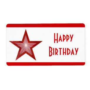 Bande rouge étoile 'Joyeux anniversaire' large bla