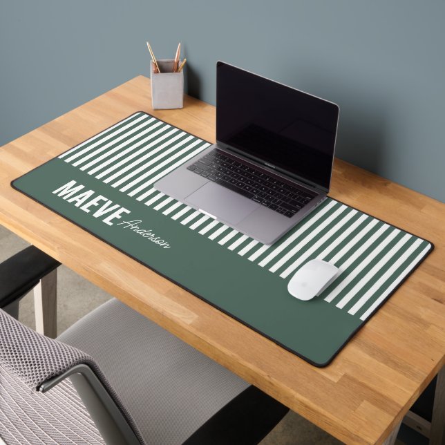 Bande verte et blanche personnalisée moderne éléga (Bureau 2)