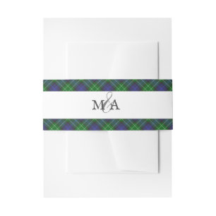 Bandeau De Faire-part Abercrombie Blue Green Tartan Plaid Scottish