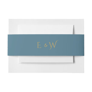 Bandeau De Faire-part Accessoire d'invitation pour monogramme d'or turqu