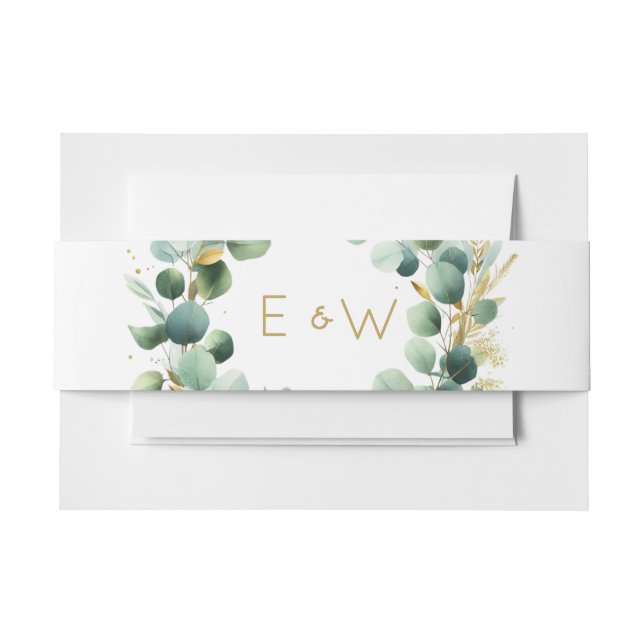 Bandeau De Faire-part Accessoires d'invitation - Eucalyptus Feuilles ini (Devant Example)