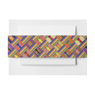 Bandeau De Faire-part African Kente K45 Multicolor Invitation Belly Band
