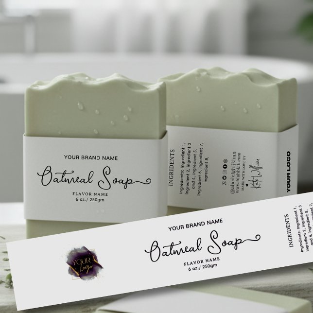 Bandeau De Faire-part Ajoutez votre logo étiquette de bande ventre Soap  (Créateur téléchargé)