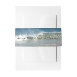 Bandeau De Faire-part Alliance de mariage de plage aux roses blanches