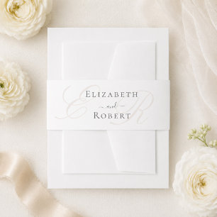 Bandeau De Faire-part Alliance de mariage minimaliste avec monogramme