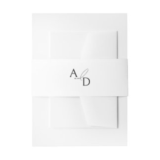 Bandeau De Faire-part Alliance Moderne de Ventre avec Noms de la Mariée 