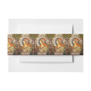 Bandeau De Faire-part Alphonse Mucha La Plume Zodiac Art Nouveau Vintage