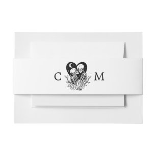 Bandeau De Faire-part Amateurs jusqu'à la mort Skeletons & Mariage Rose