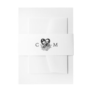 Bandeau De Faire-part Amateurs jusqu'à la mort Skeletons & Mariage Rose