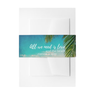 Bandeau De Faire-part Amour et mariage de plage Bands d'invitation