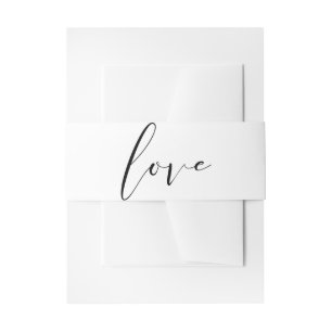 Bandeau De Faire-part Amour Noir & Blanc Mariage Minimaliste Moderne