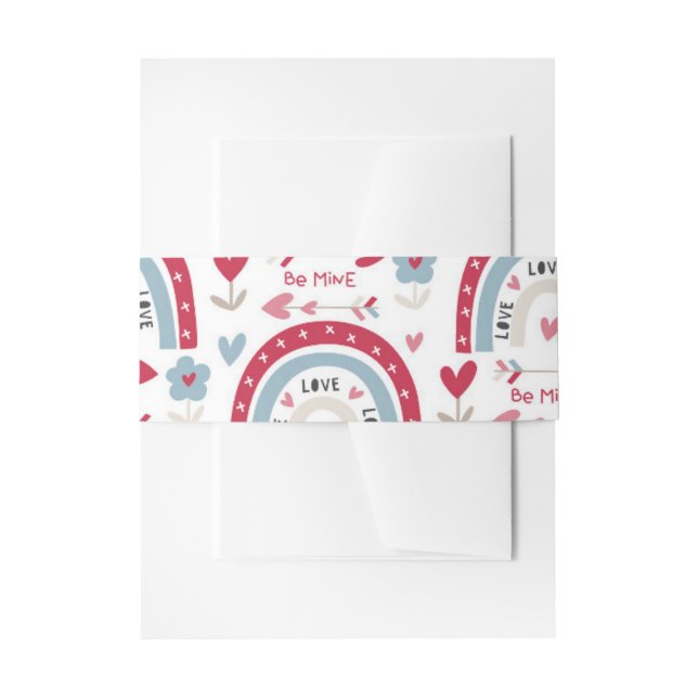 Bandeau De Faire-part Amour Valentines Jour Arc-en-ciel (Devant example)