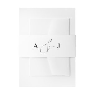 Bandeau De Faire-part Ampersand minimaliste Mariage blanc