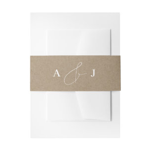 Bandeau De Faire-part Ampersand minimaliste Monogramme Mariage Faux Kraf
