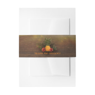 Bandeau De Faire-part Ananas tropical Mariage de bois de plage rustique