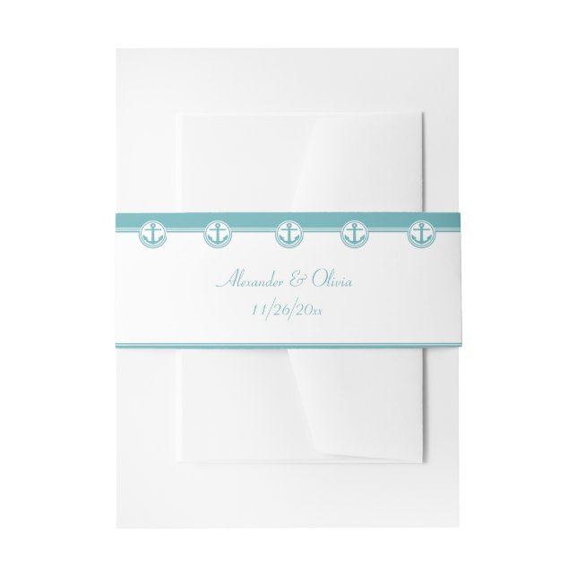 Bandeau De Faire-part Ancre marine turquoise (Devant example)