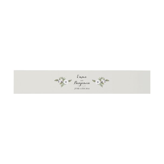 Bandeau De Faire-part Anémones peint - bande ventre invitation (Plat)