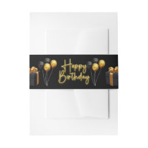 Anniversaire moderne en noir et or