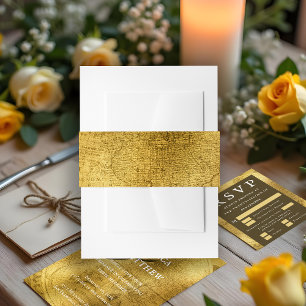 Bandeau De Faire-part Antique Gold Faire-part de mariage Belly Band