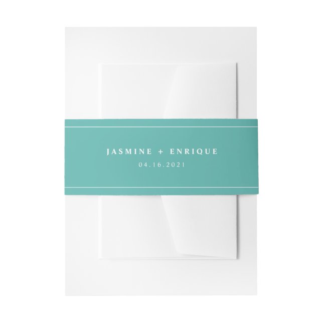 Bandeau De Faire-part Aqua Faire-part de mariage Belly Band (Devant example)