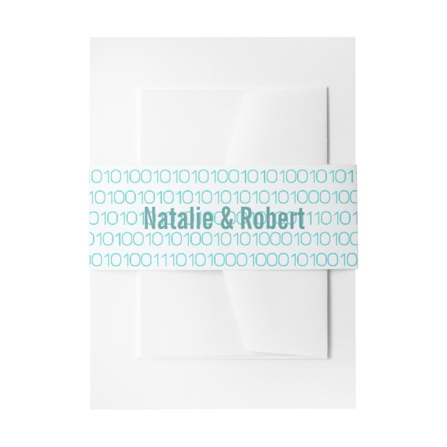Bandeau De Faire-part Aqua Geek Chic Binary Code Bands Belly Bands (Devant example)