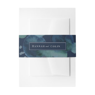 Bandeau De Faire-part Aquarelle Abstraite Emerald de la marine moderne