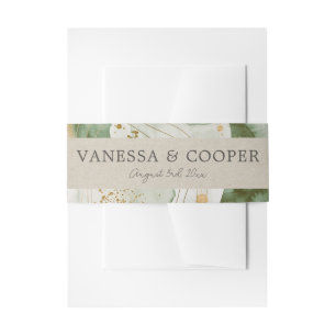 Bandeau De Faire-part Aquarelle Abstraite Sage Green Gold Mariage