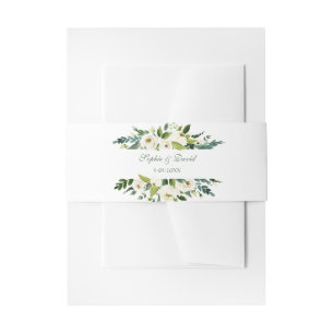 Bandeau De Faire-part Aquarelle blanc Mariage de cadre Floral